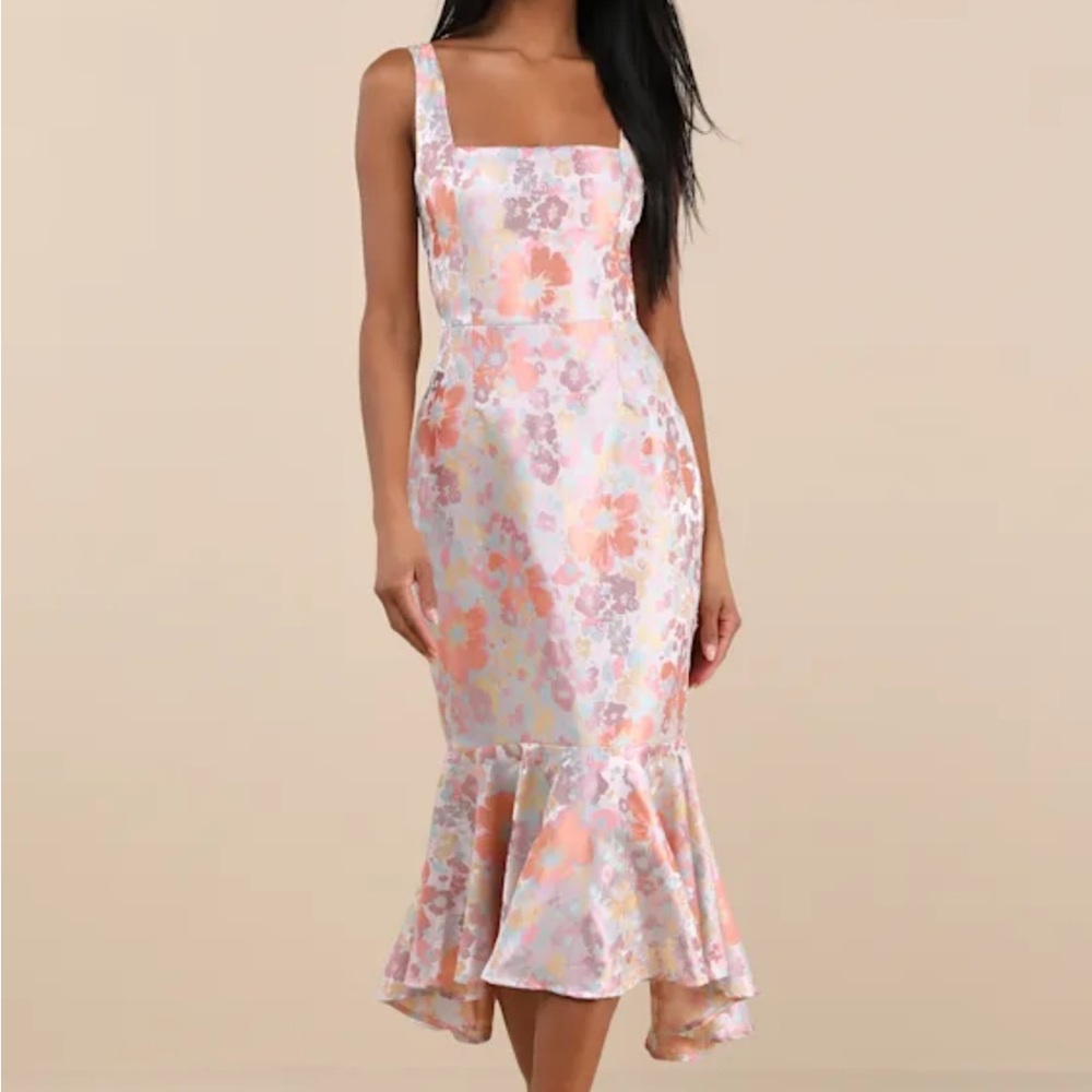 Lulus Pastel Floral Midi Dress